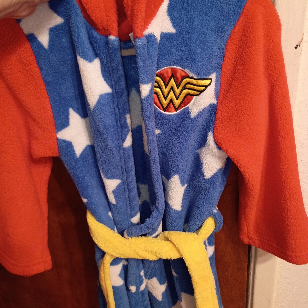 Kids Plush Robe - Blue, Red & Yellow